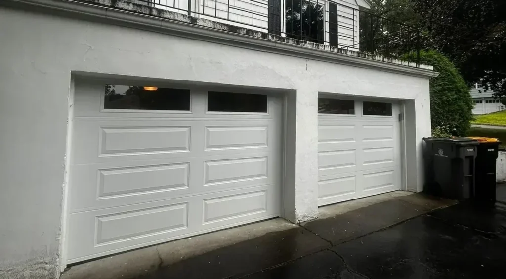 Two-Car Residential Garage With Double Garage Doors