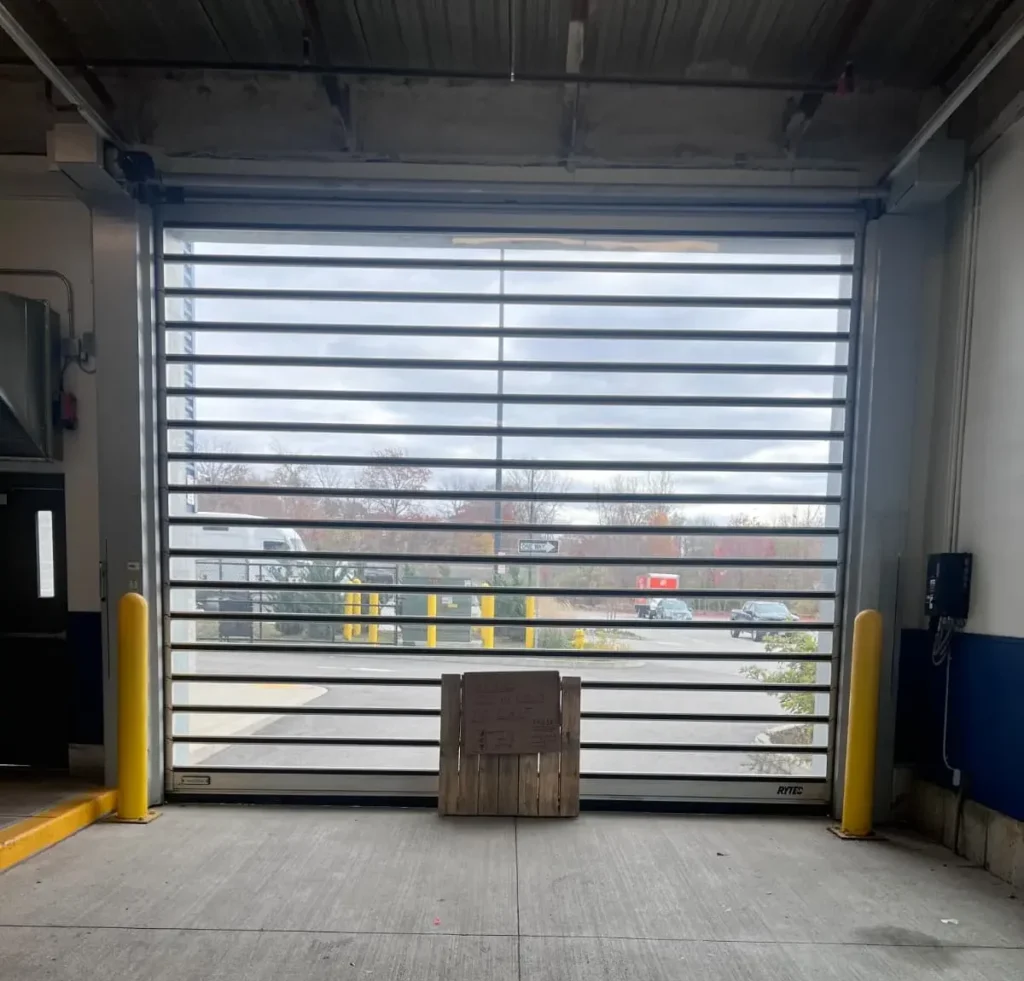 Modern Glass Commercial Garage Door – Interior View Commercial
