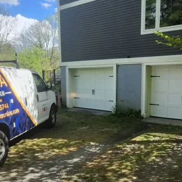 Residential Garage Door Installation With Decorative Windows – Triple A Garage Door In Newton Ma